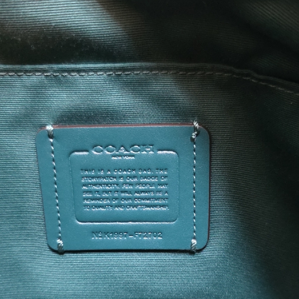 Coach Turquoise Leather Shoulder Bag Jes Hobo - Picture 7 of 9